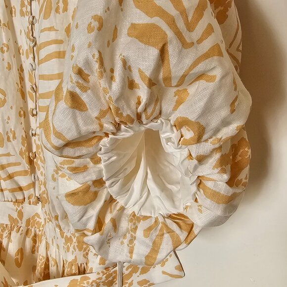 NWT! Sabo Luxe Aura Linen Above Elbow Sleeve Bubble Tulip Mini Dress, S - Picture 6 of 14